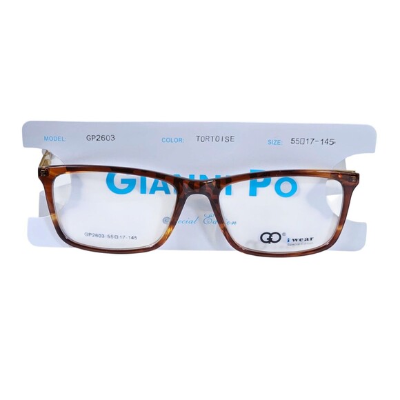 GIANNI PO WOMEN'S EYEGLASSES GP 2603 55-17 145 Brown Tortoise NWT DEMO LENSES - Picture 3 of 16